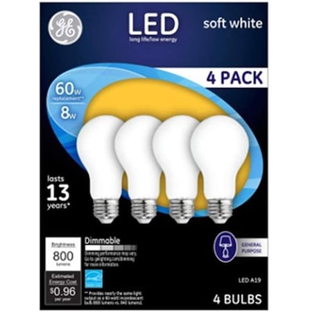 Ge General Electric 93098313 10W Medium Base A19 LED 60W Equivalent Bulb; Soft White 93098313